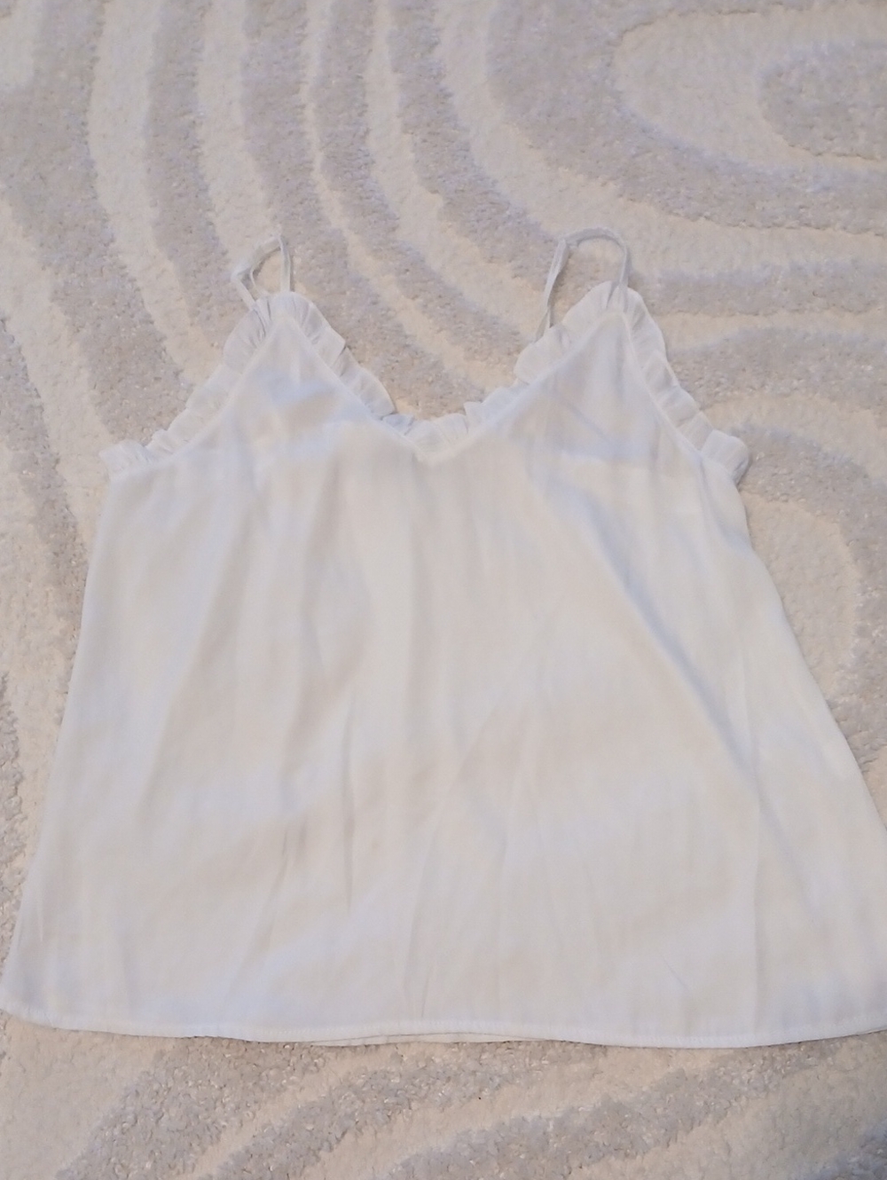 Classic White Ruffle-Trim Camisole
